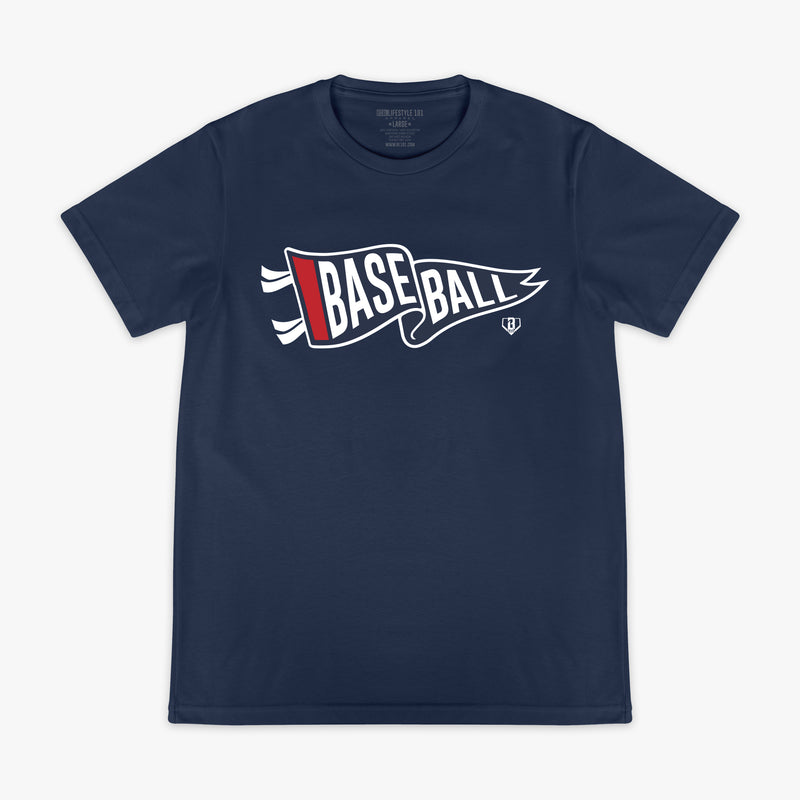 Red Pennant USA graphic tee — front view