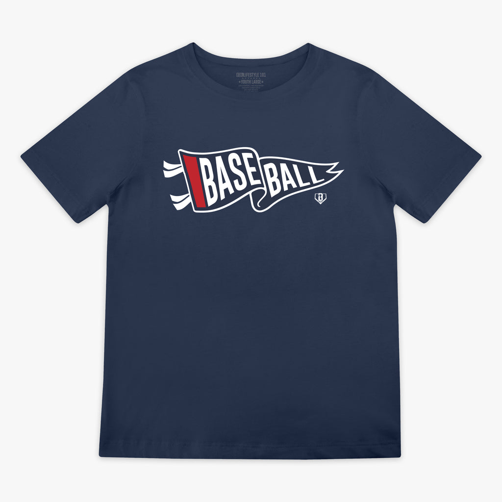 Red Pennant USA youth graphic tee — front view