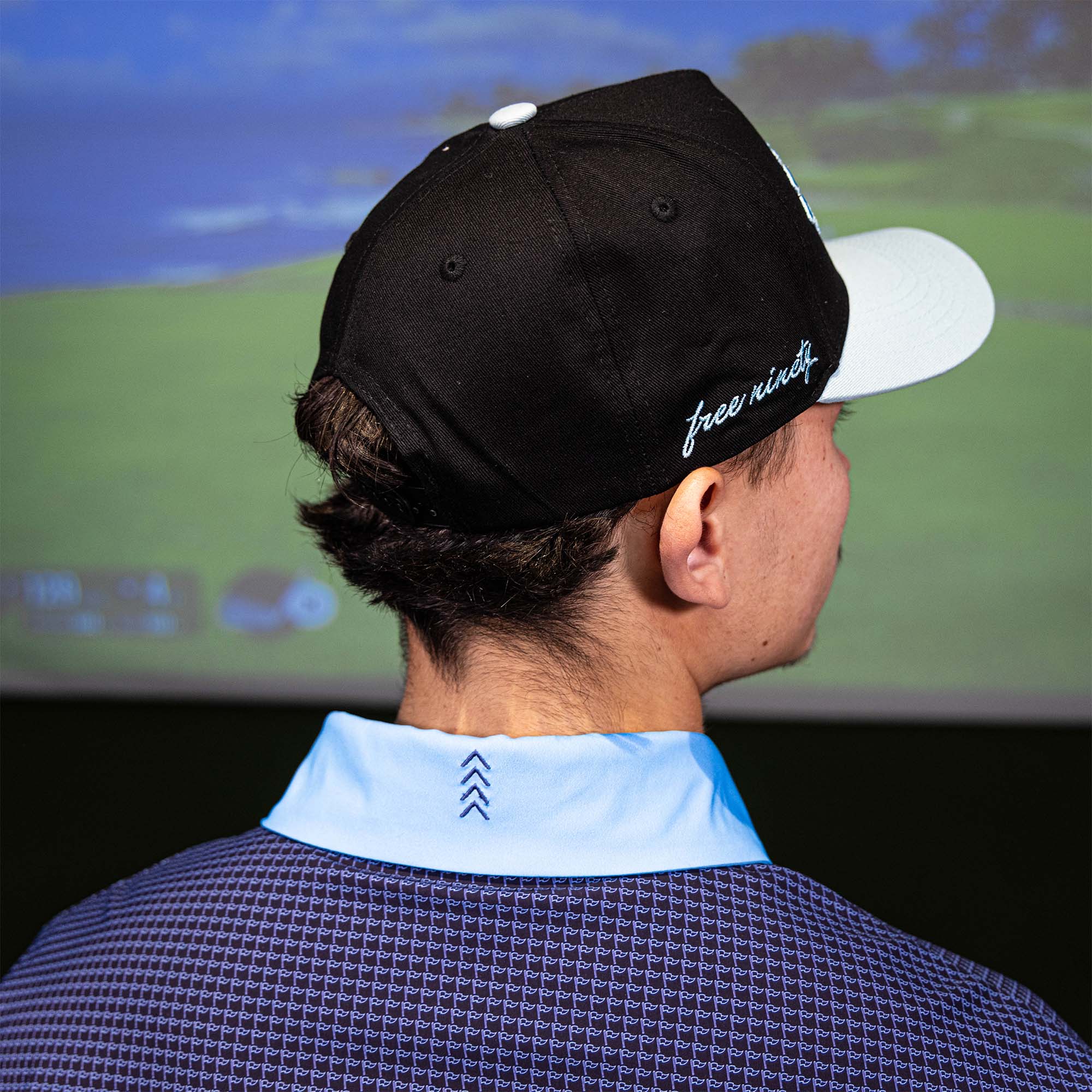 Pennant Two-Tone Youth Polo - Navy/Light Blue