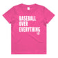 Baseball Over Everything Youth Tee - Pink/White