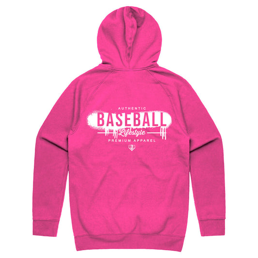 pink baseball hoodie 