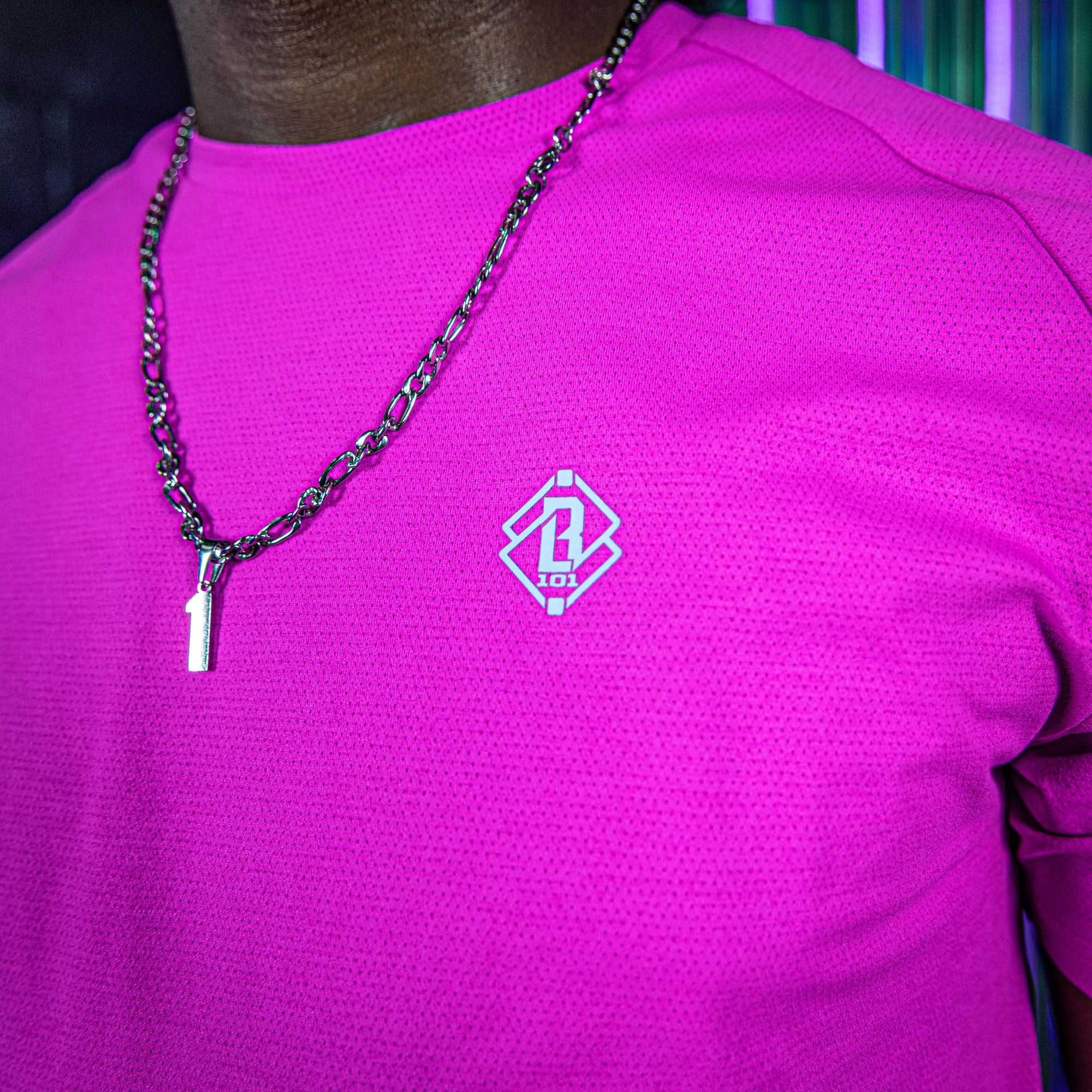 Pink baseball tee, pink performance tee