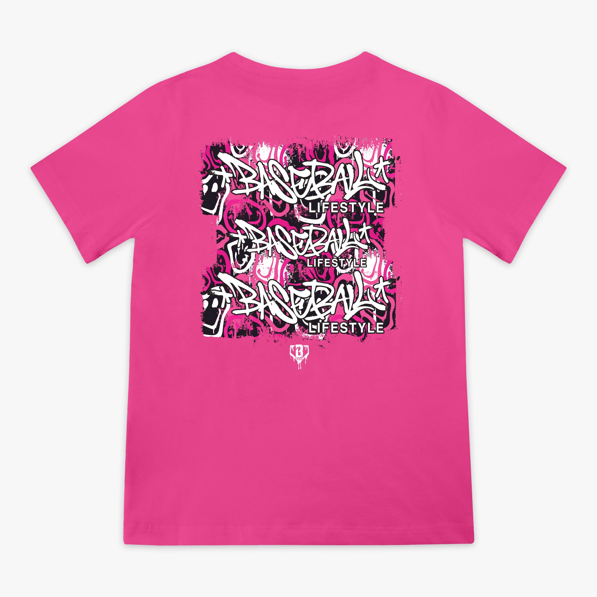 Smiley Slugger Youth Tee - Pink - Baseball Lifestyle 101