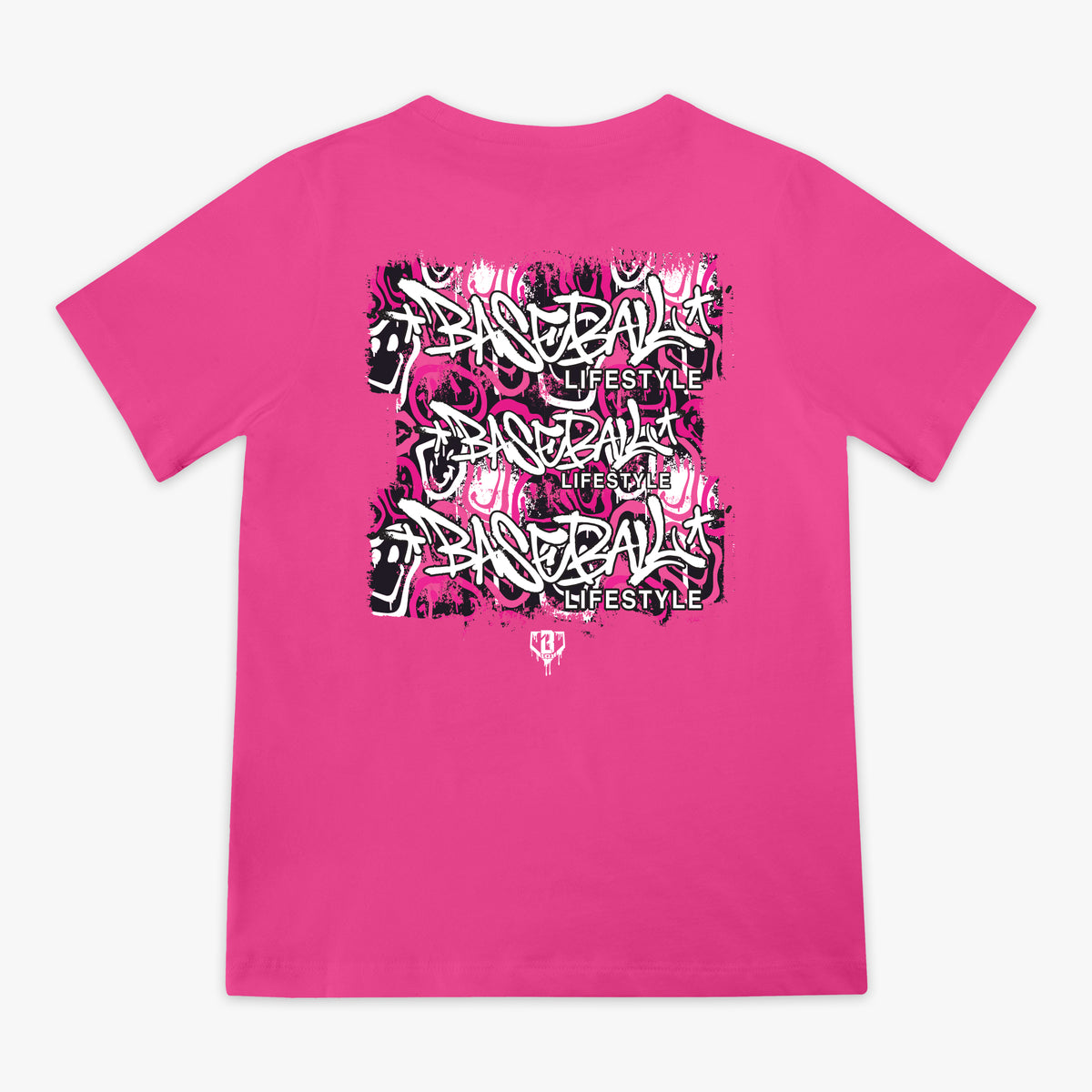 Smiley Slugger Youth Tee - Pink - Baseball Lifestyle 101