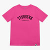 pink t shirt with upside down 'Baseball Lifestyle' text