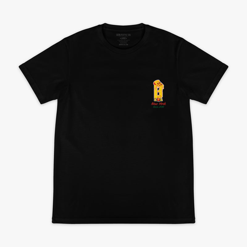 Graphic tee with “Pizza Guy” design — front view