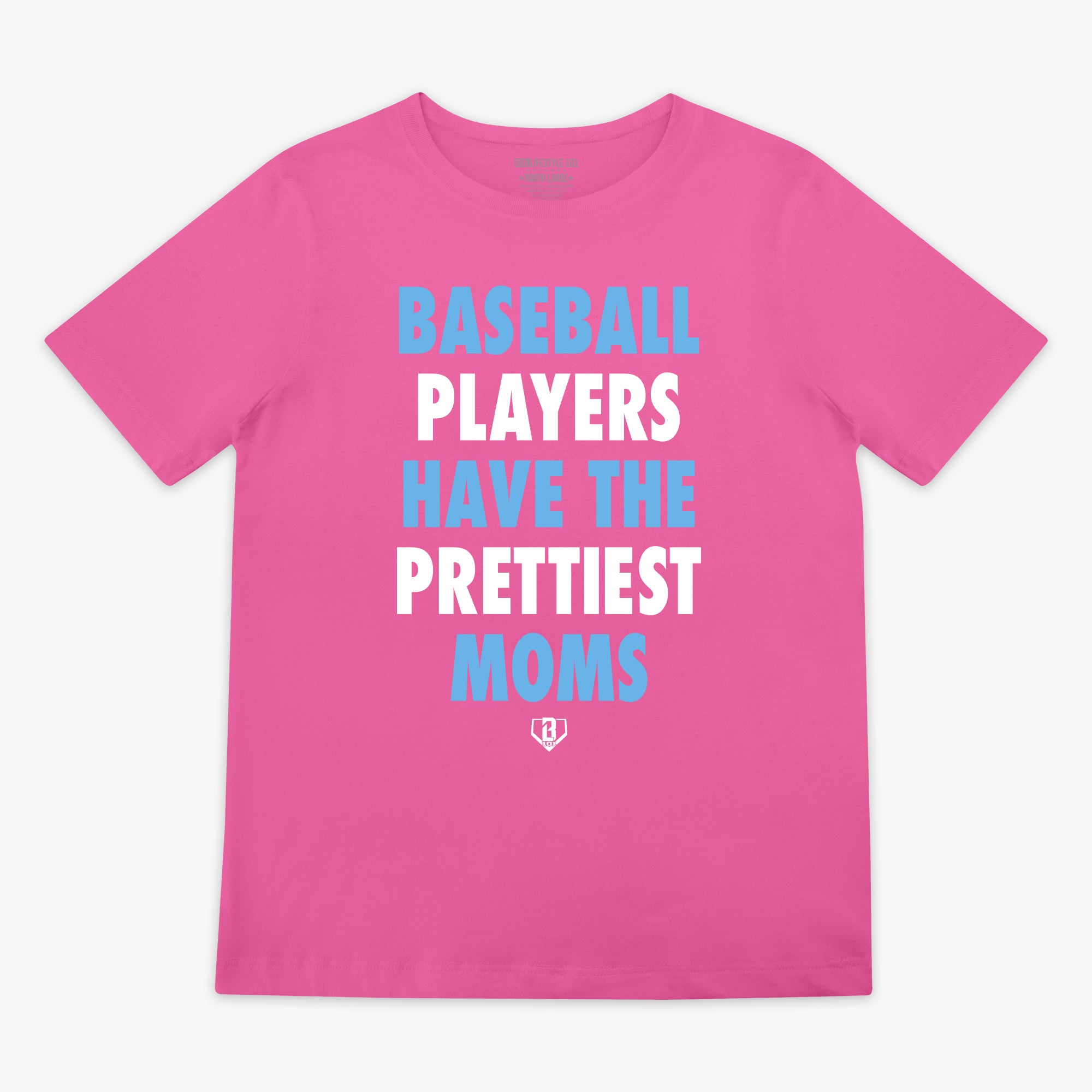 Baseball Players Have The Prettiest Moms Youth Tee - Pink/Blue