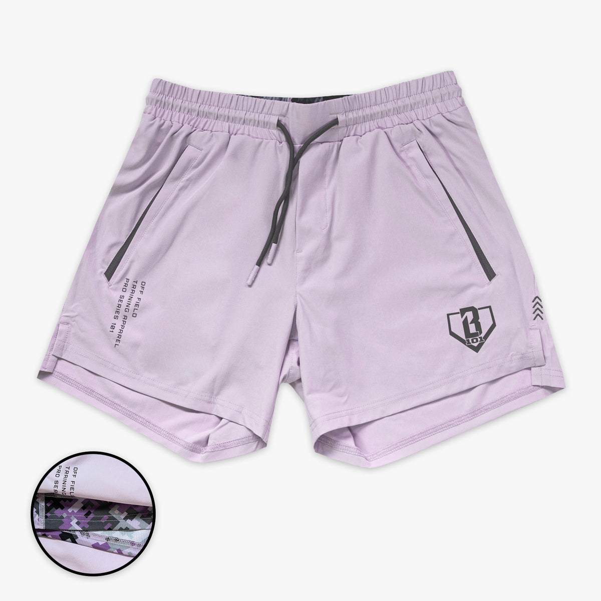 Purple Pro Series V2 shorts with liner — front view