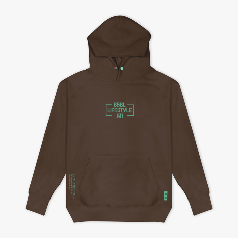 Off-Field Performance Youth Hoodie - Brown/Mint