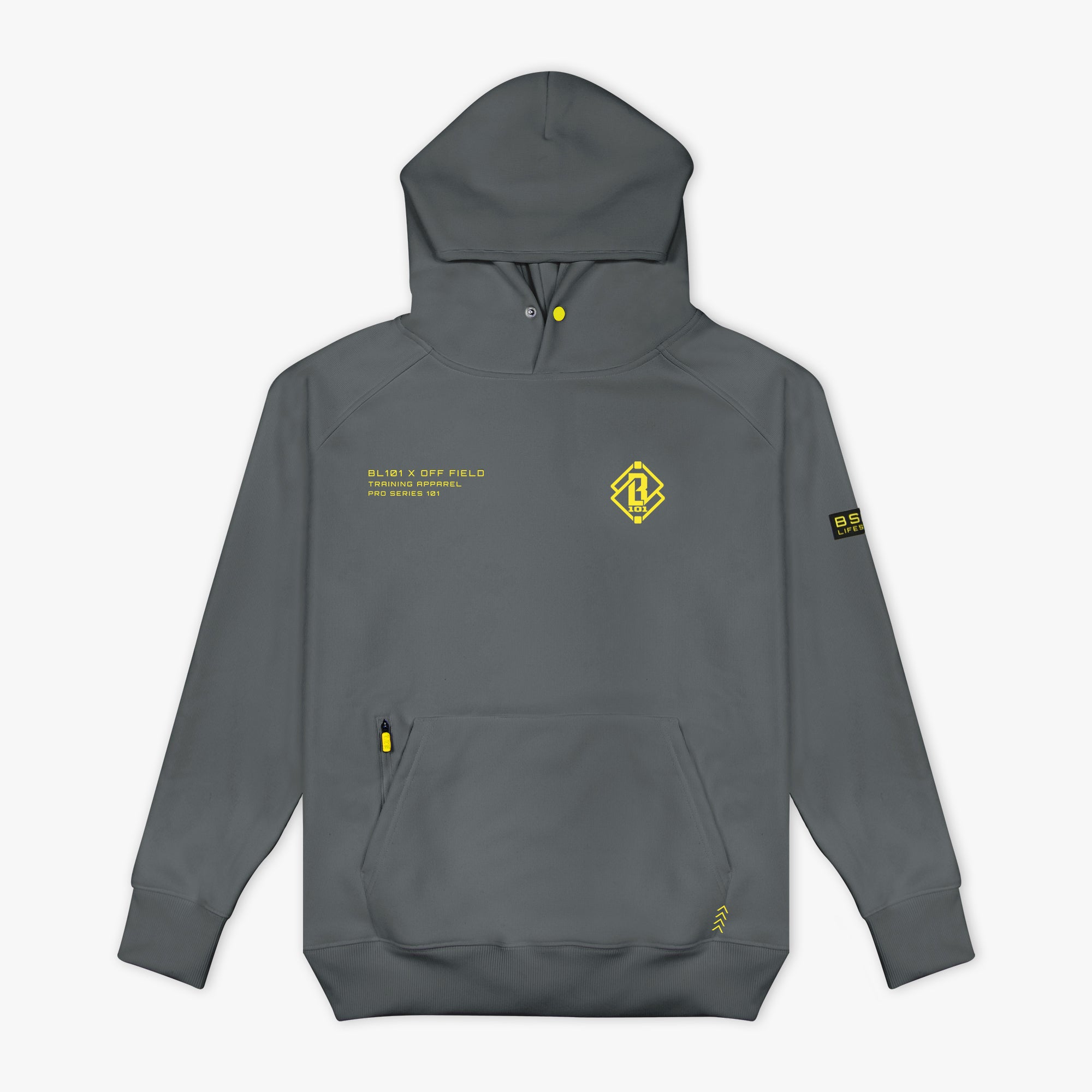Off-Field Waffle Performance Youth Hoodie - Gray/Yellow - Baseball