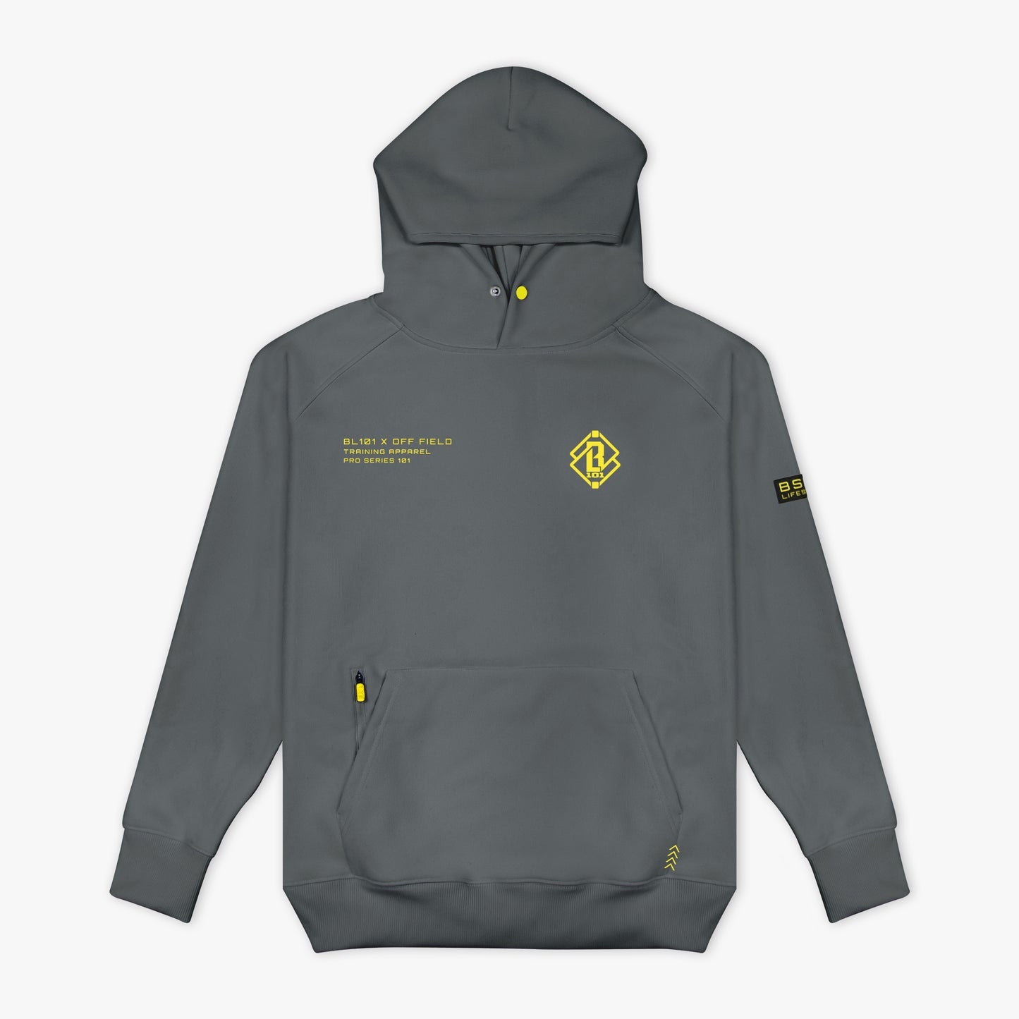 Off-Field Waffle Performance Youth Hoodie - Gray/Yellow