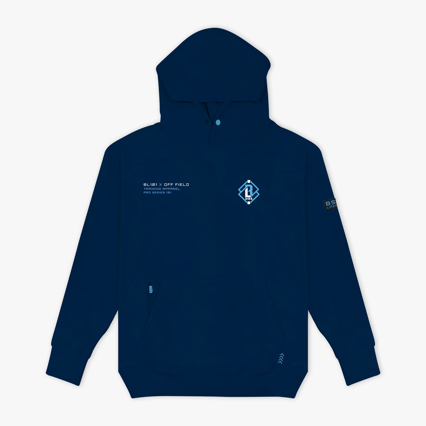 Off-Field Waffle Performance Youth Hoodie - Navy/Light Blue