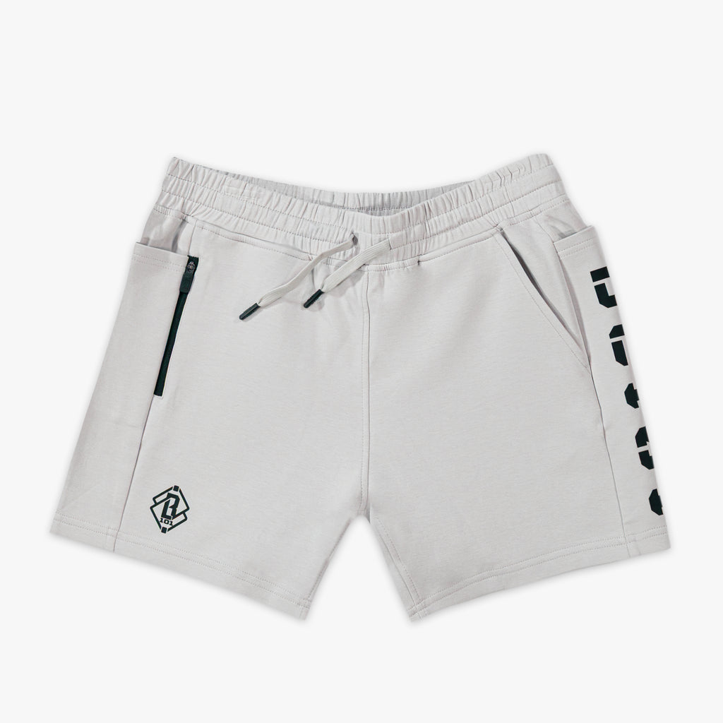 white shorts with black BL101 logo on a white background