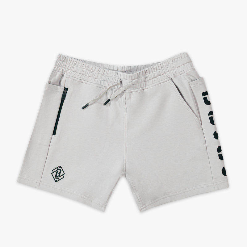 white shorts with black BL101 logo on a white background