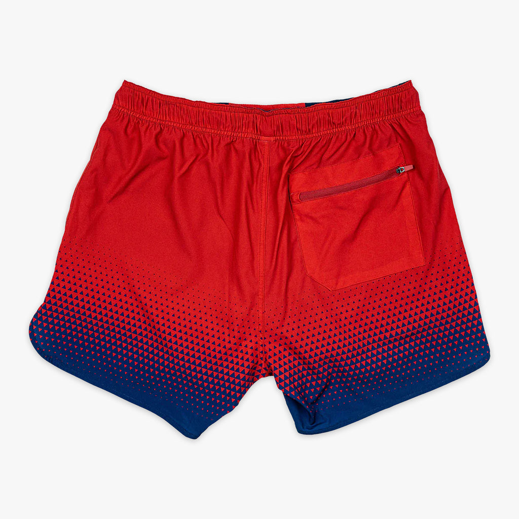 Red Pro Series Prism shorts — back view