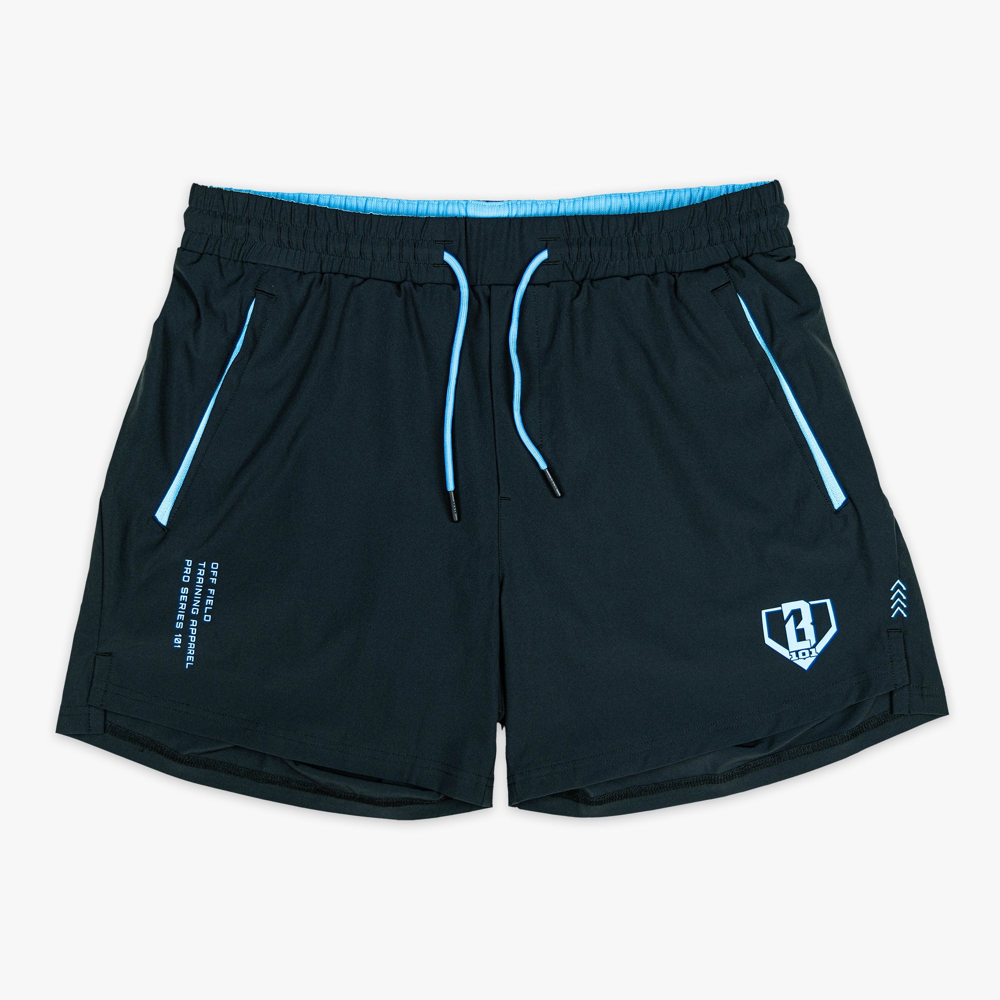 Pro Series Youth Shorts V2 - Black/Light Blue