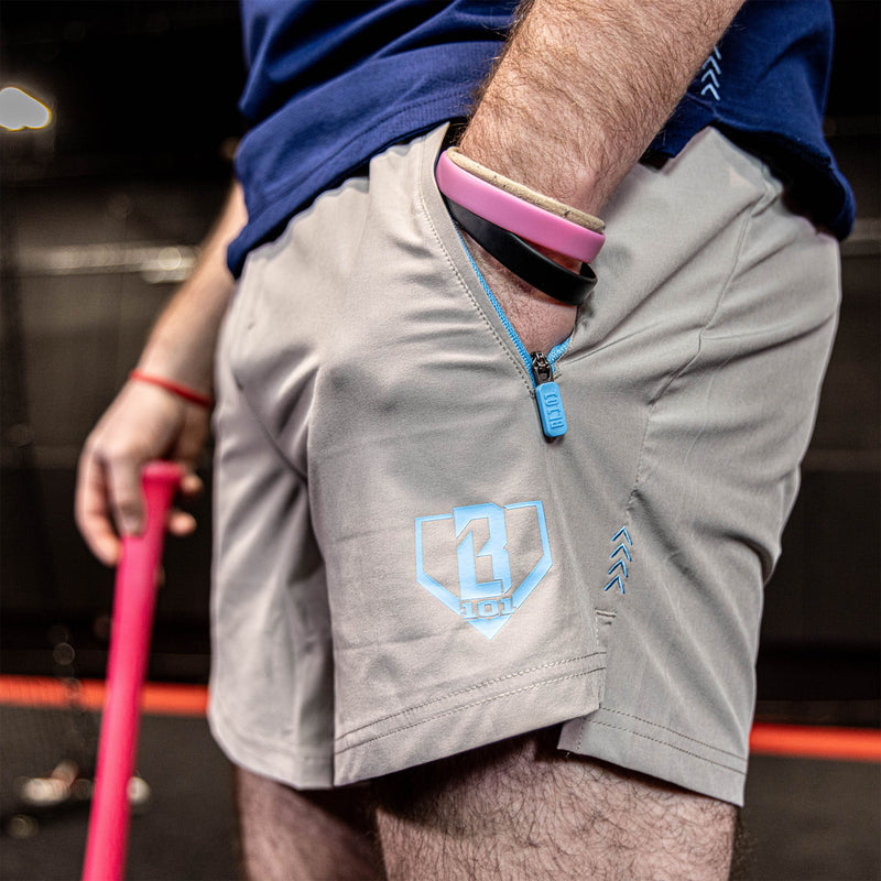Pro Series Youth Shorts V2 with Liner - Gray/Light Blue