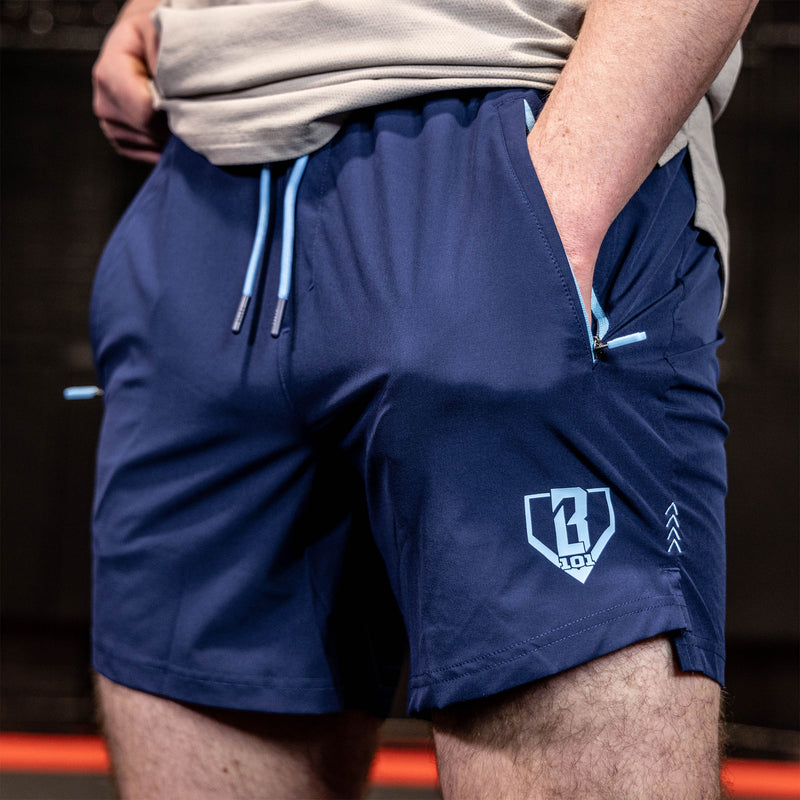 Pro Series Youth Shorts V2 - Navy/Light Blue