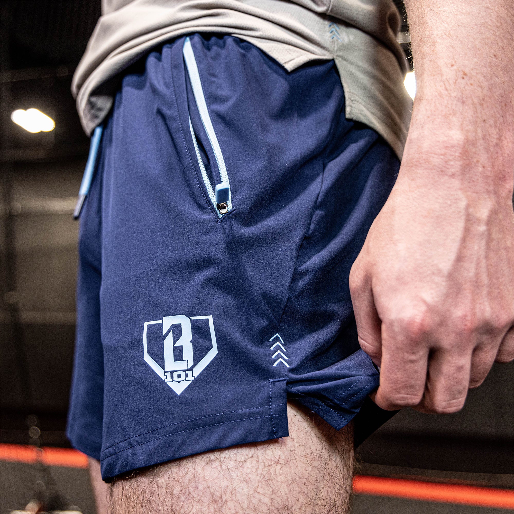 Pro Series Shorts V2 with Liner - Navy/Light Blue - Baseball