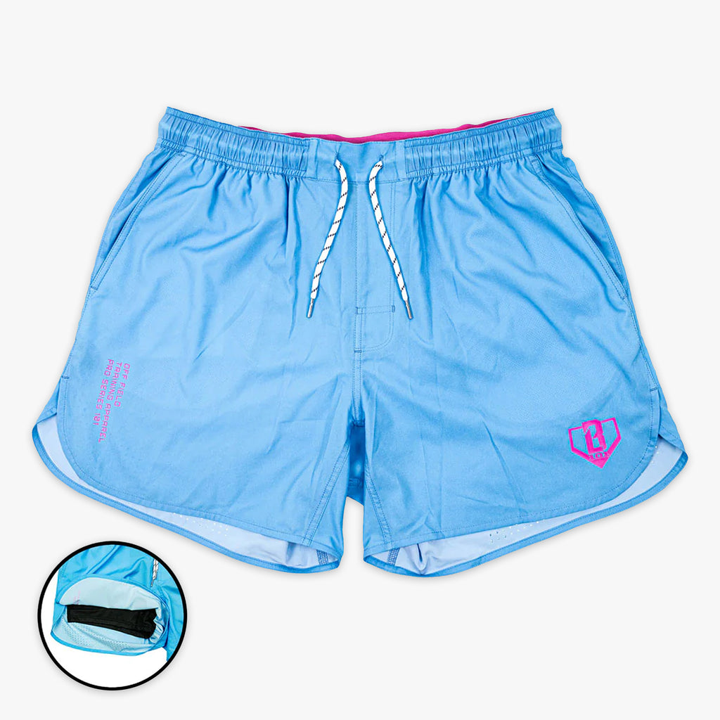 Blue Pro Series with Liner shorts — front view