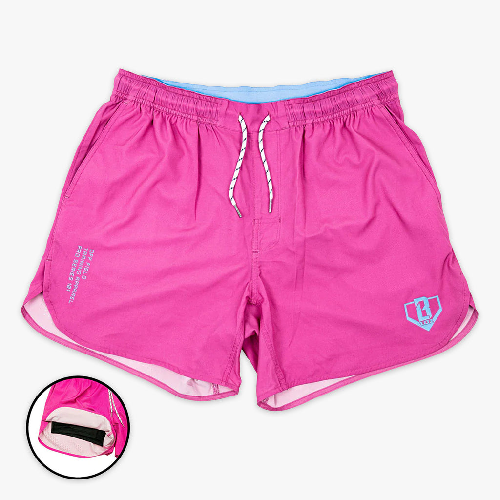 Pink Pro Series with Liner shorts — front view
