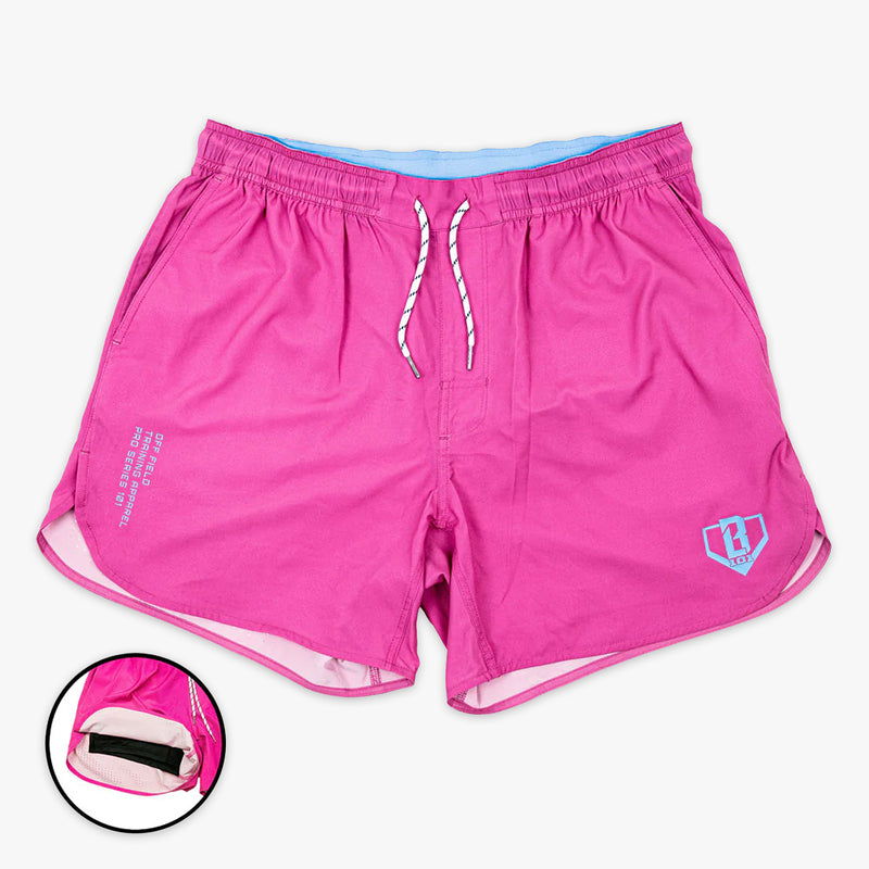 Pink Pro Series with Liner shorts — front view