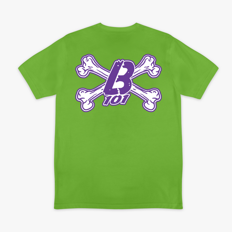 Green Crossbones graphic tee — back view