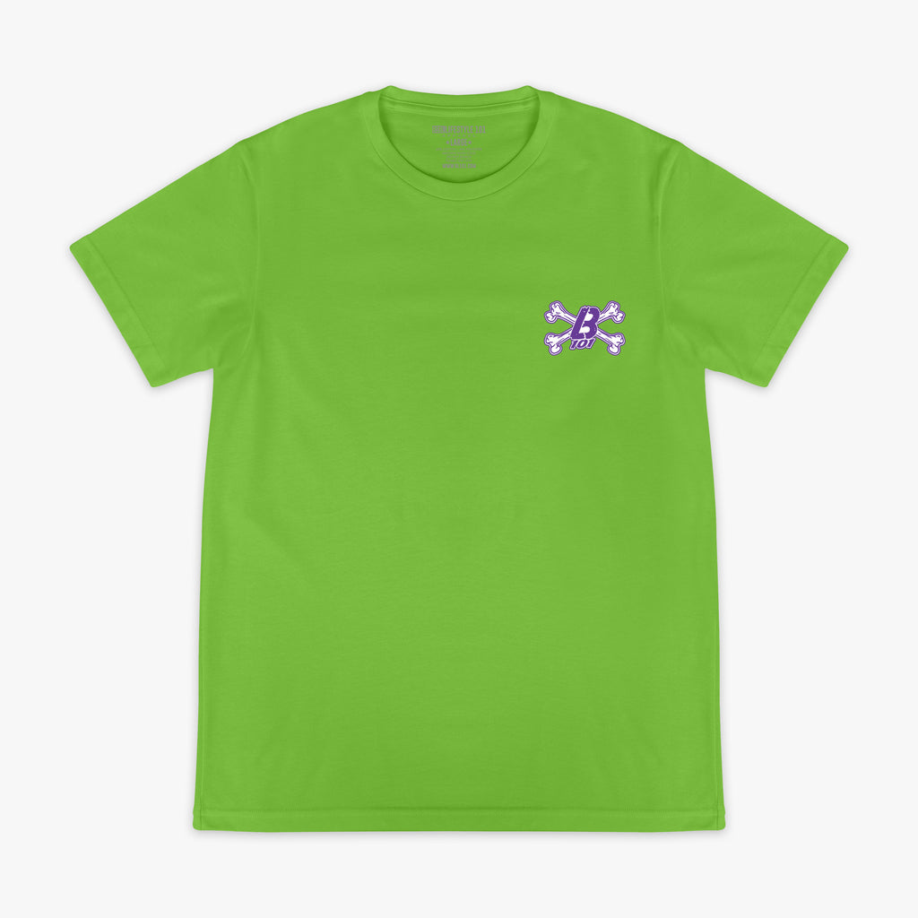 Green Crossbones graphic tee — front view