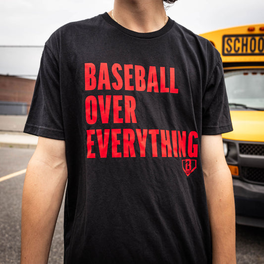 Baseball Over Everything Youth Tee - Black/Red