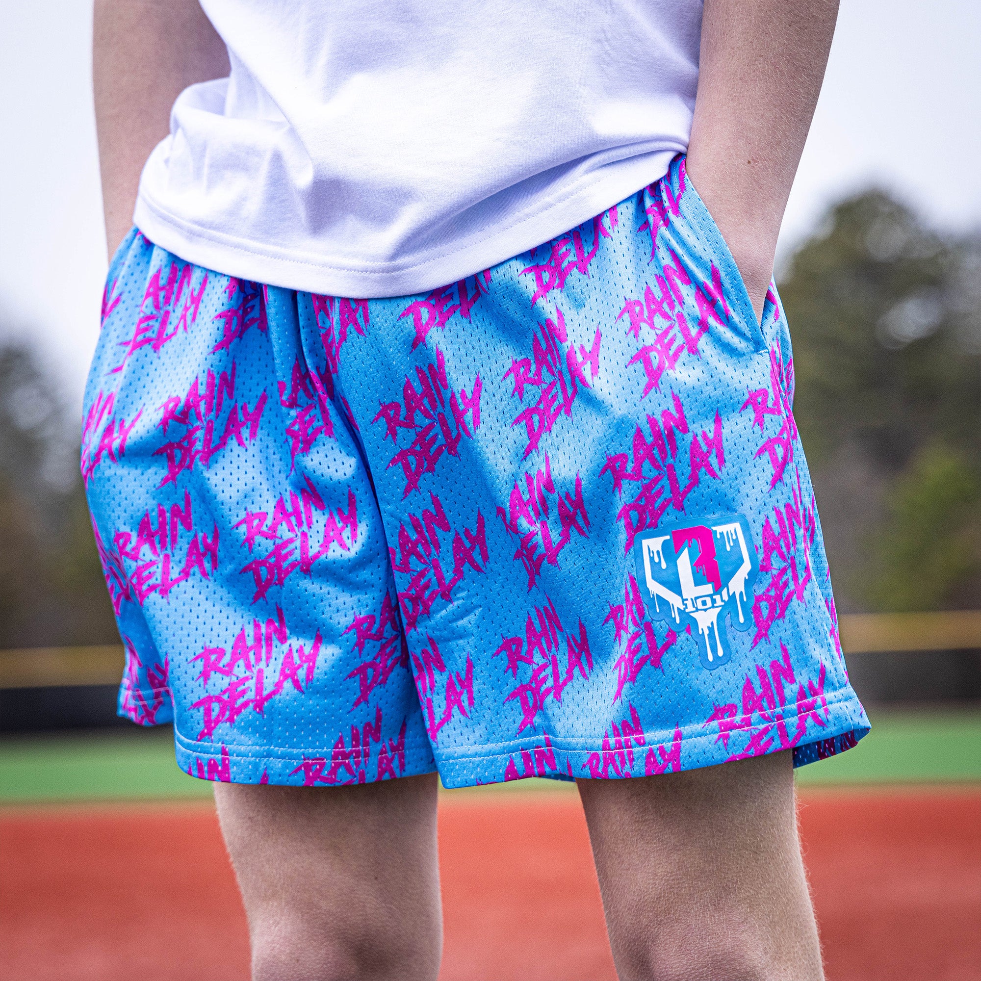 Rain Delay Youth Shorts - Cotton Candy