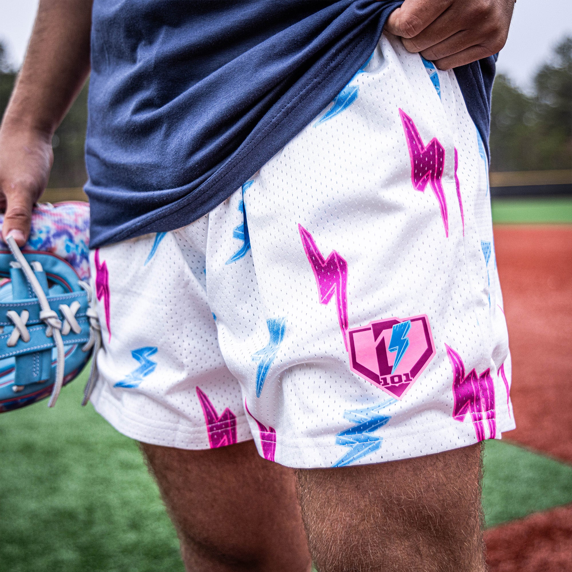 Rain Delay Youth Shorts - Lightning Bolt - Baseball Lifestyle 101