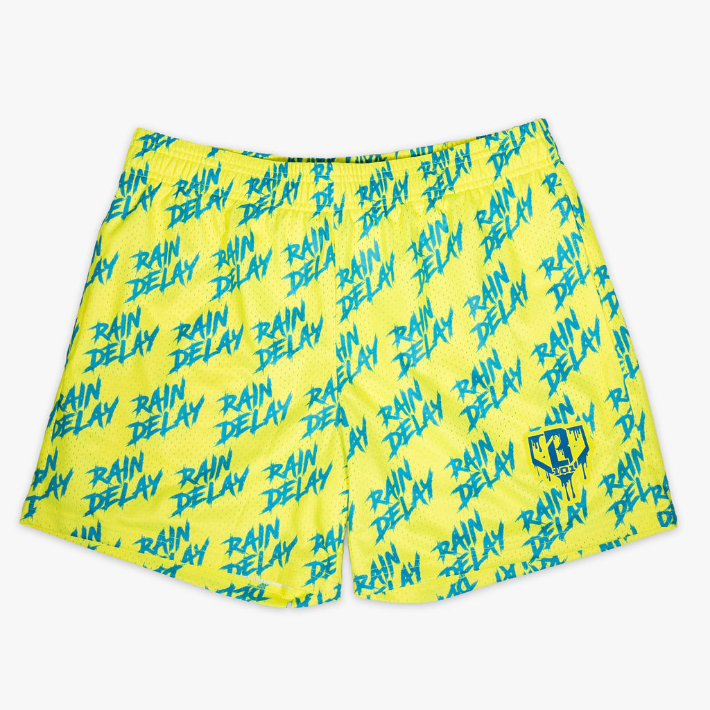 Rain Delay Youth Shorts - Yellow/Blue