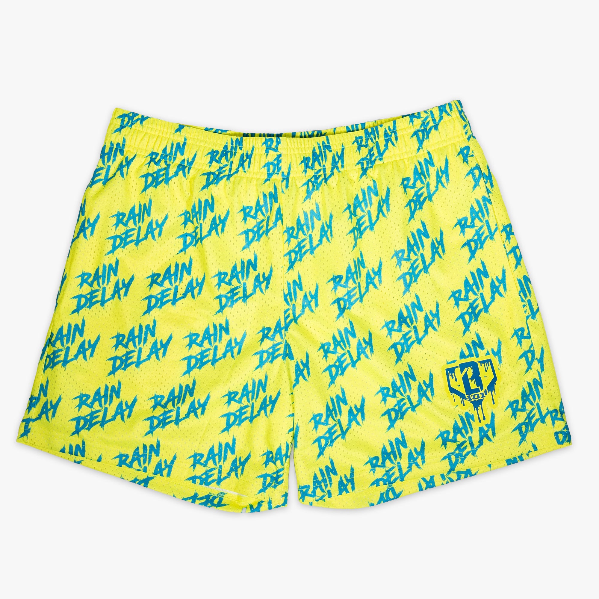 Rain Delay Youth Shorts - Yellow/Blue