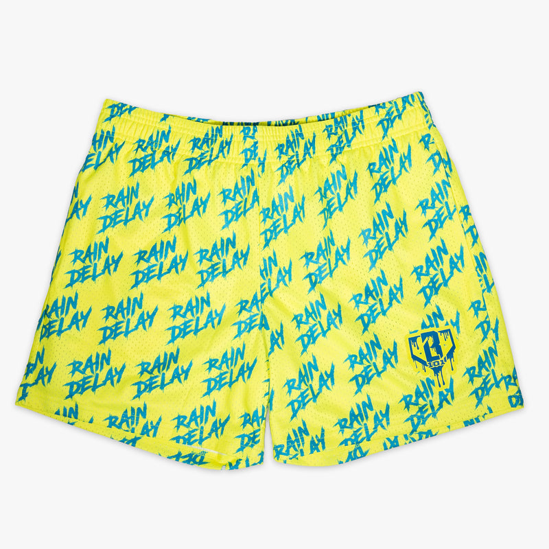 Rain Delay Youth Shorts - Yellow/Blue