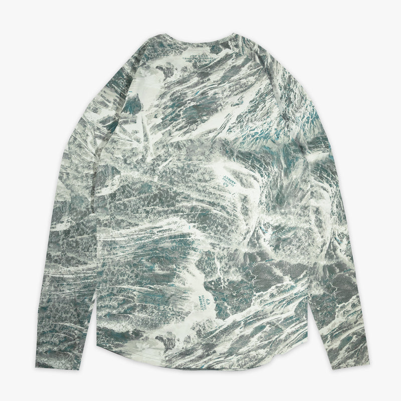 Gray Realtree Aspect Diamond Tech Camo youth long sleeve — back view