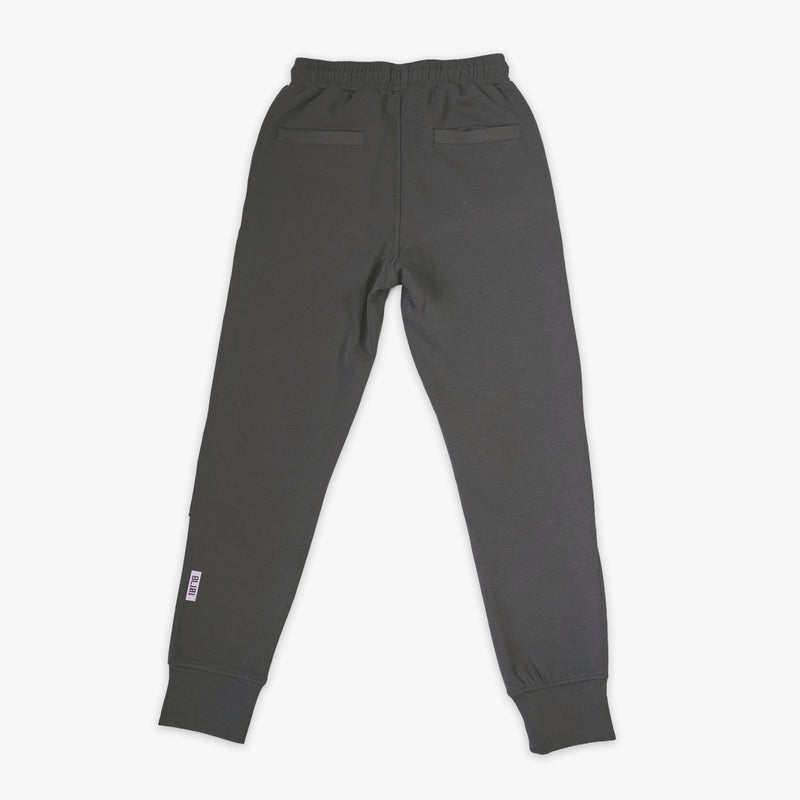 Gray and lilac Diamond Relaxed Fit youth joggers — back view