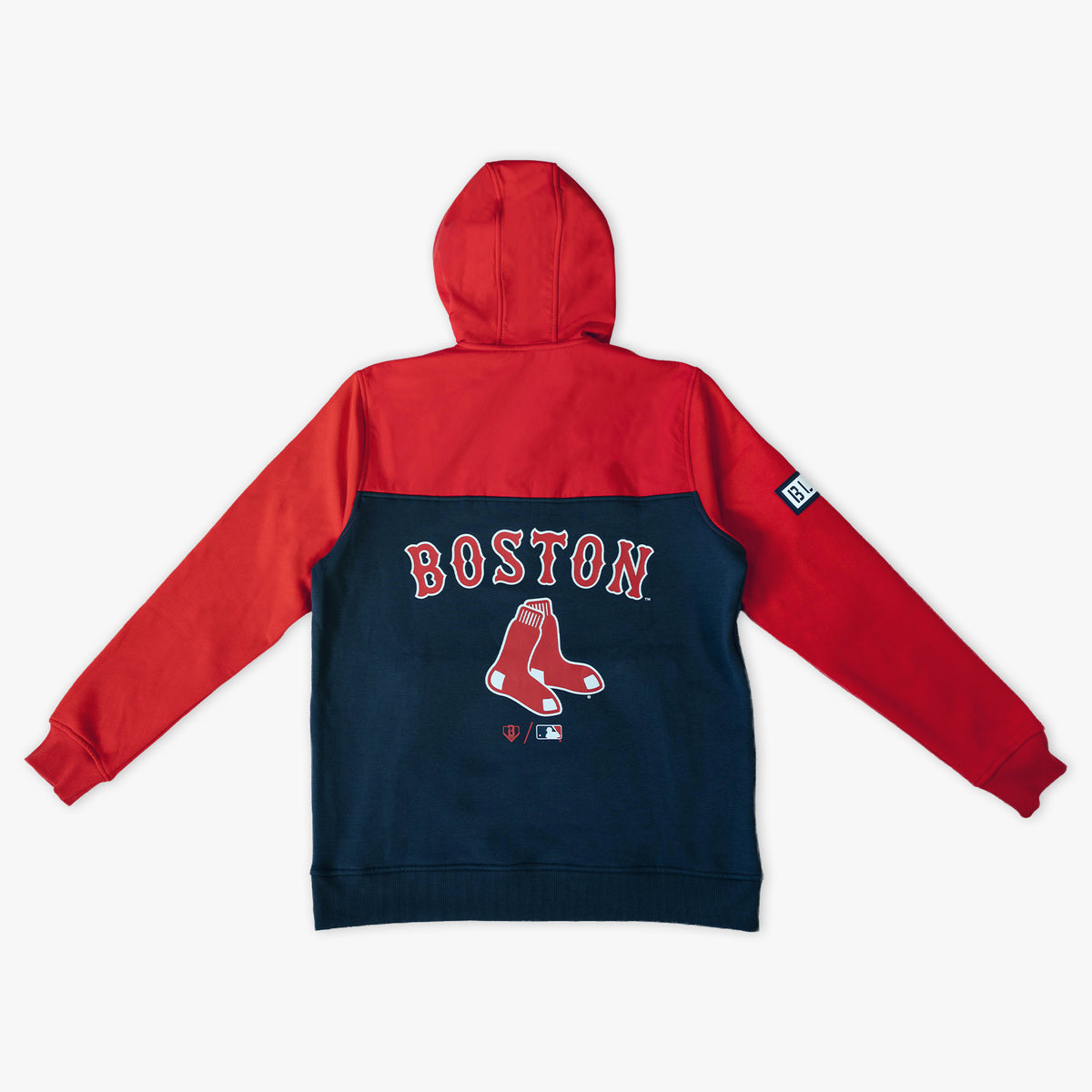 Red Boston Red Sox Color Block youth quarter zip — back view