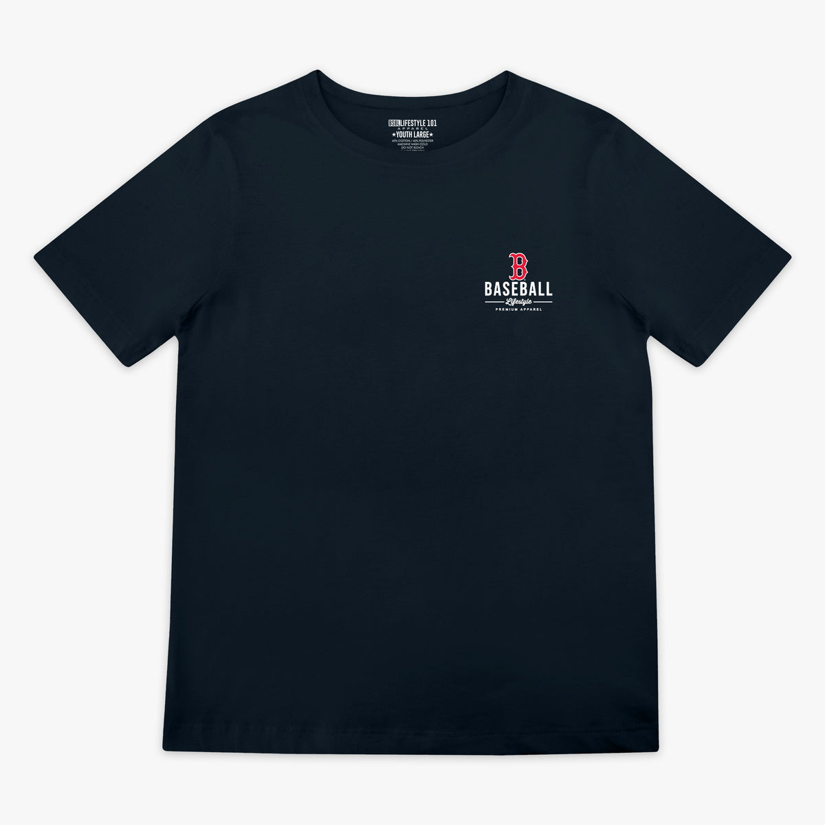 Navy youth graphic tee with "Boston Red Sox Ice Cream Cap" design - front view