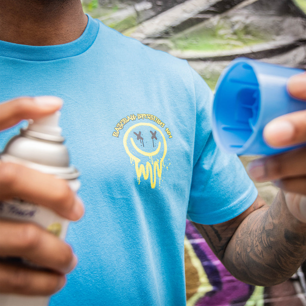 Retro Graffiti Tee - Blue/Yellow