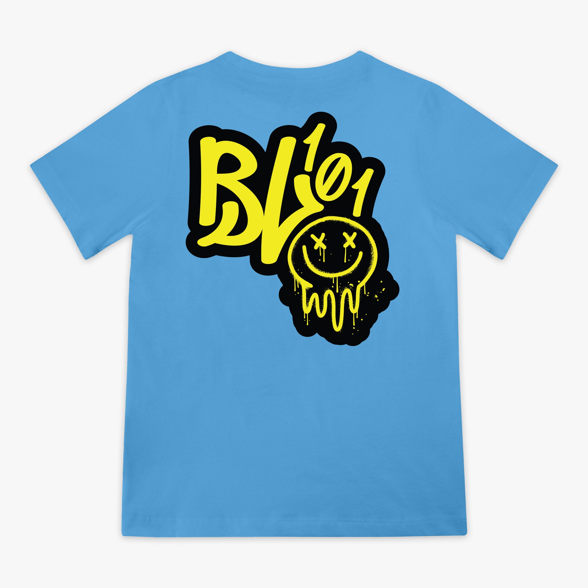 Retro Graffiti Youth Tee - Blue/Yellow