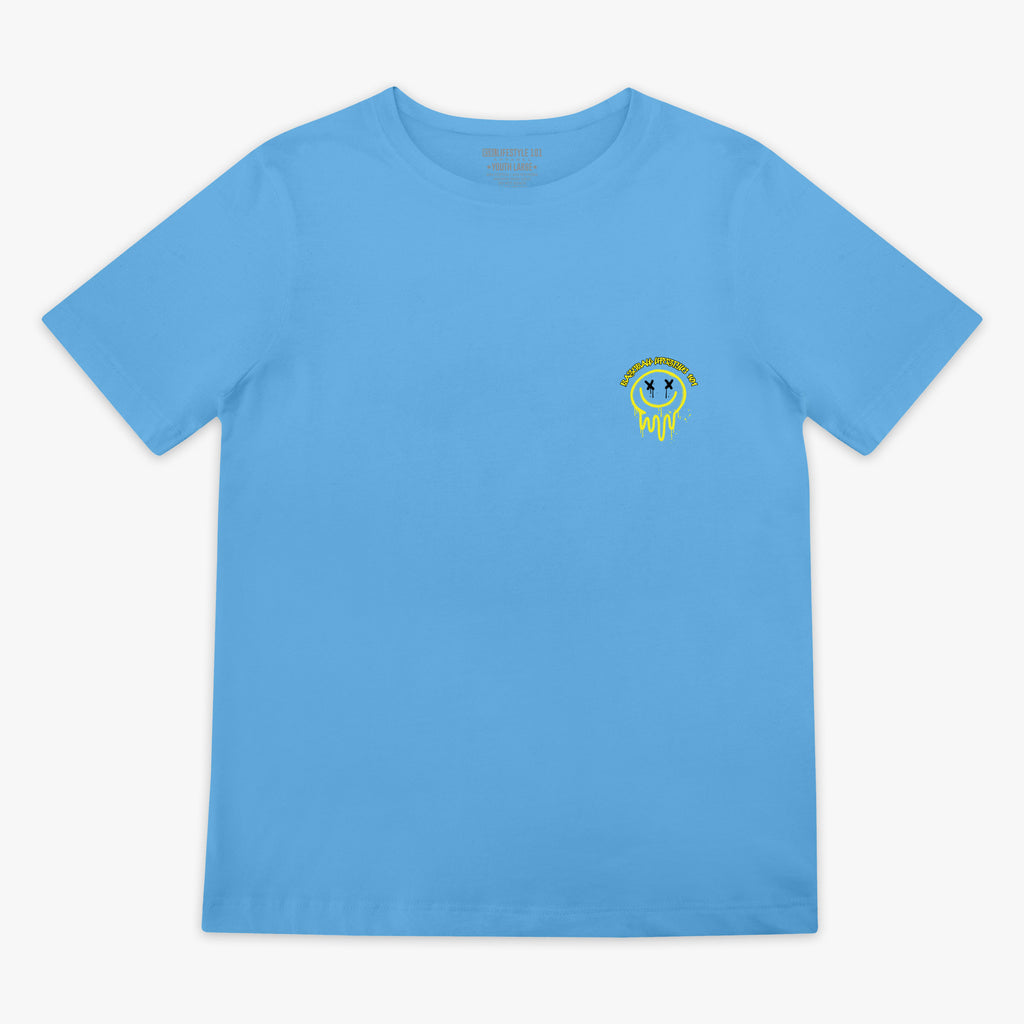 Retro Graffiti Youth Tee - Blue/Yellow