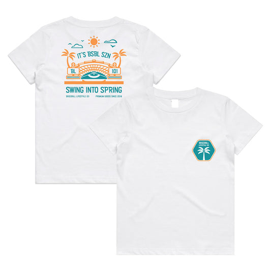 Swing into Spring Youth Tee - White