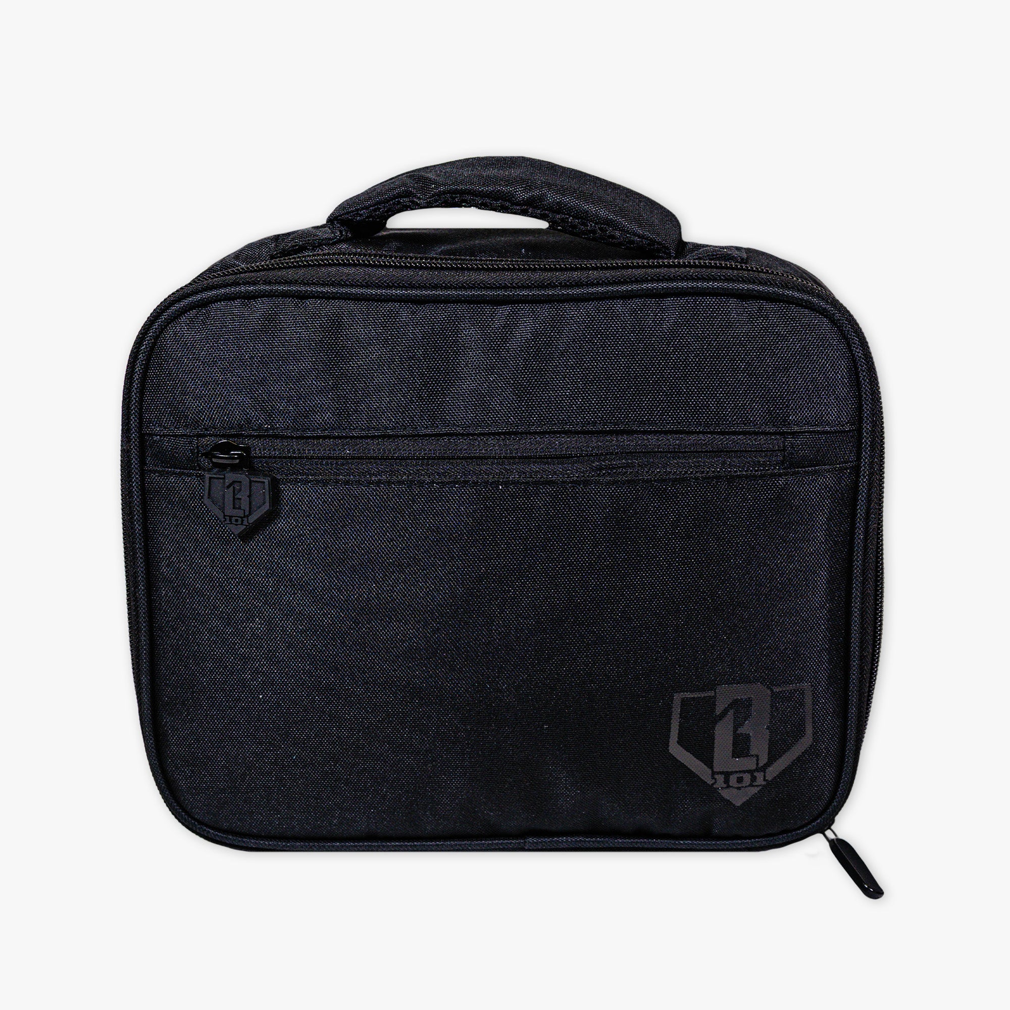 Adult model wearing black lunch box with "SZN 2" design