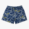 Navy blue shorts with horseshoe pattern and 'Baseball Lifestyle' text on a white background