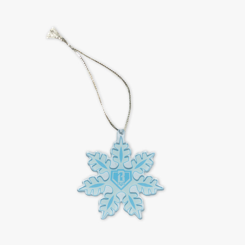 White ornament with "Snowflake Ornament" design