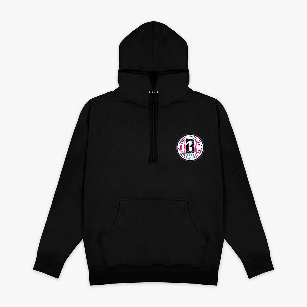 Black and galaxy Splatter hoodie - front view