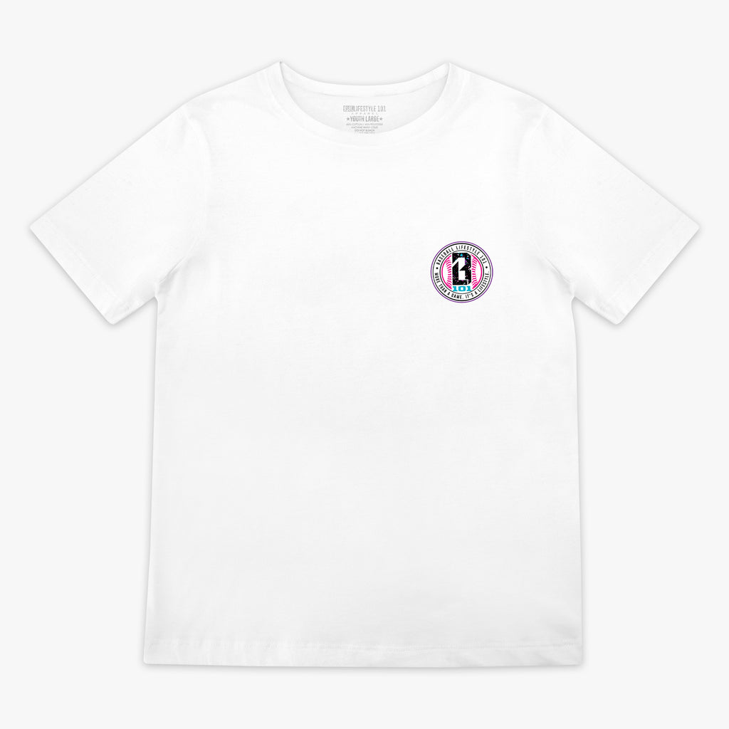 Splatter Youth Tee - White/Galaxy
