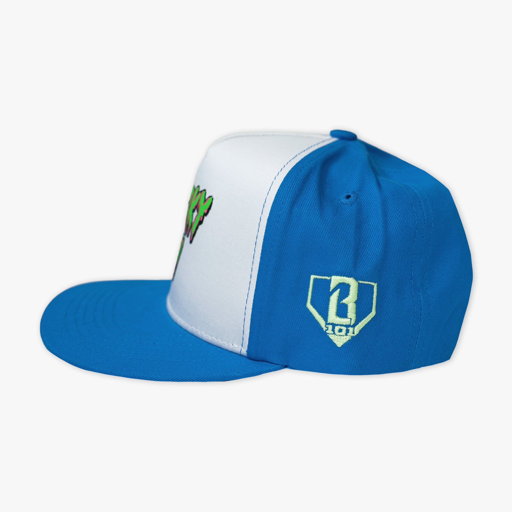 Blue hat with "Spooky SZN Drip" design