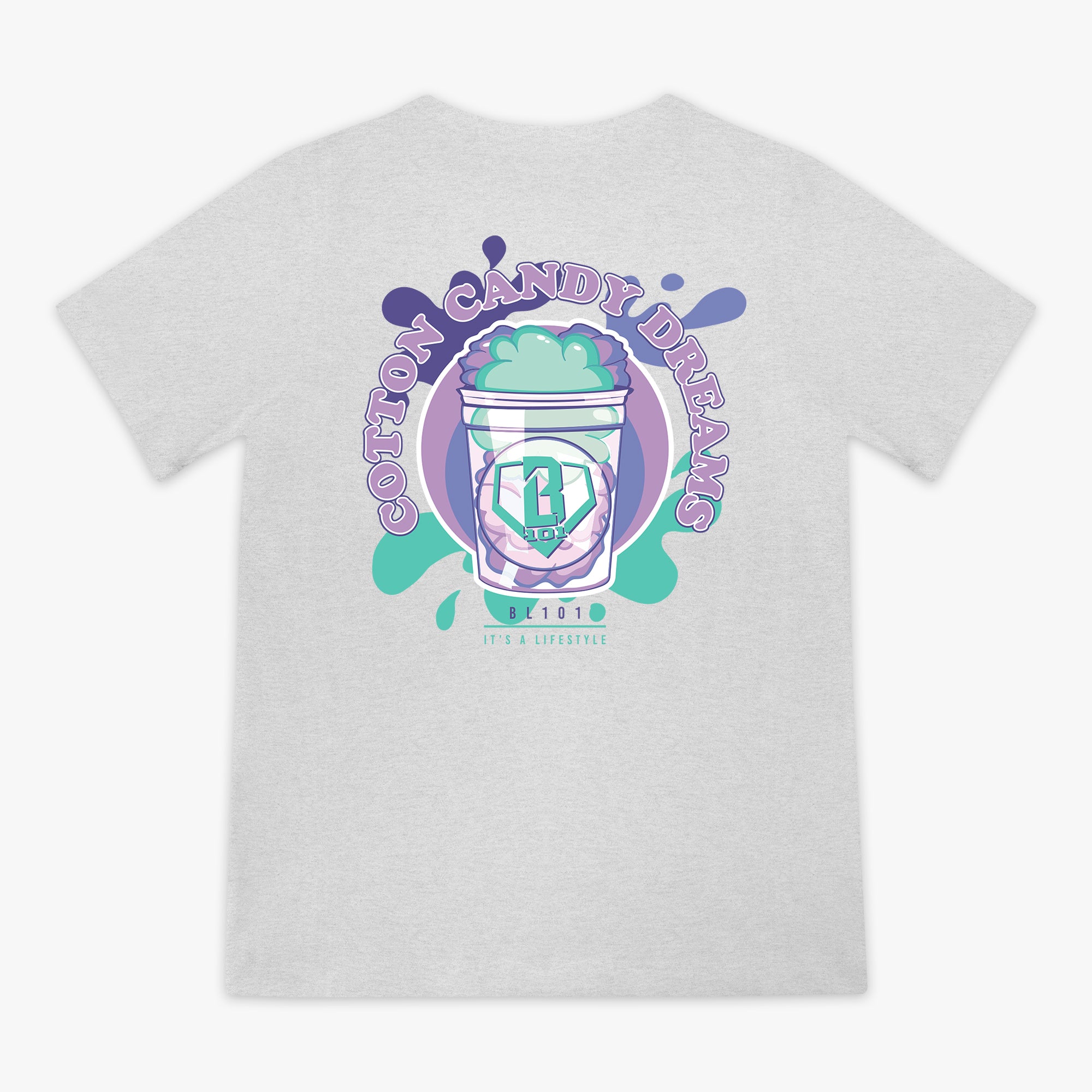 Sweet Spot Galaxy Grape youth graphic tee — back view