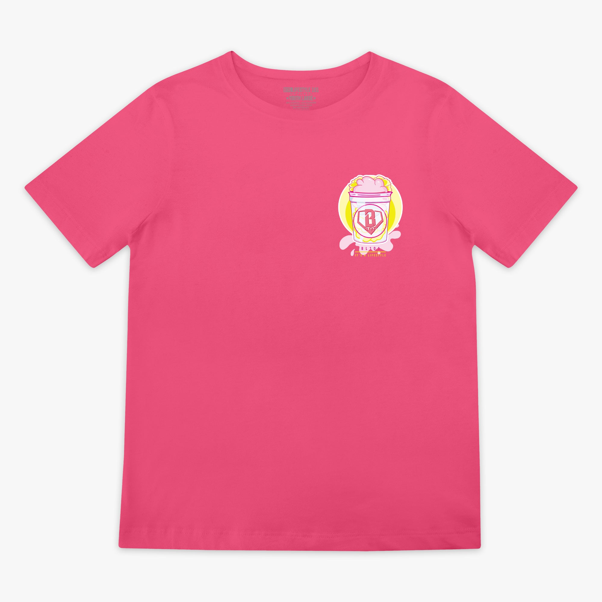 Sweet Spot Pink Lemonade youth graphic tee — front view